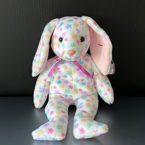 TY Beanie Babies SPRINGFIELD The Pastel Flowered Bunny Rabbit RETIRED Pristine